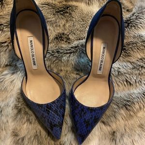 Blue Velvet and Snake 🐍 Skin Heels